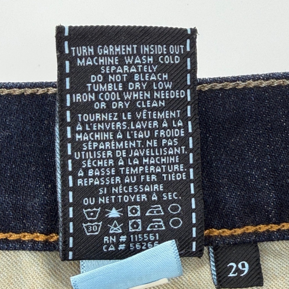 7 For All Mankind Slimmy Jeans Womens 29 Dark‎ Wash Slim Fit Denim - Picture 4 of 7
